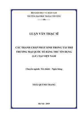 Luận văn thạc sĩ tranh hấp ph t sinh trong t i trợ thương mại quố tế ằng thư tín dụng tại l ciệt nam