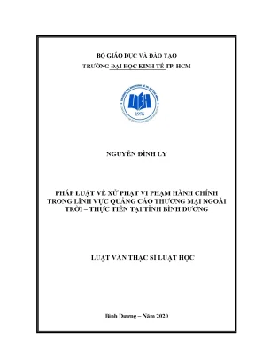 Luận văn thạc sĩ pháp luật về xử phạt vi phạm hành chính trong lĩnh vực quảng cáo thương mại ngoài trời thực tiễn tại tỉnh bình dương