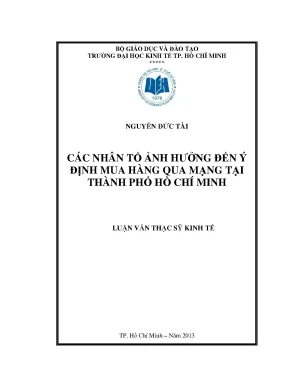 Luận văn thạc sĩ các nhân tố ảnh hưởng đến ý định mua hàng qua mạng tại tphcm luận văn thạc sĩ