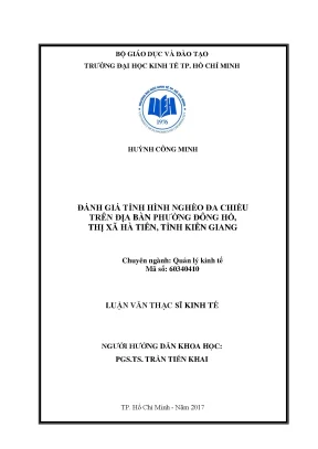 Luận văn thạc sĩ đánh giá nghèo đa chiều trên địa bàn phường đông hồ thị xã hà tiên tỉnh kiên giang