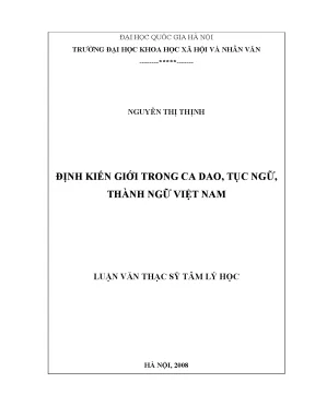 Luận văn thạc sĩ định kiến giới trong ca dao tục ngữ thành ngữ việt nam