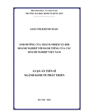 Luận án tiến sĩ ảnh hưởng của trách nhiệm xã hội doanh nghiệp tới danh tiếng của các doanh nghiệp việt nam