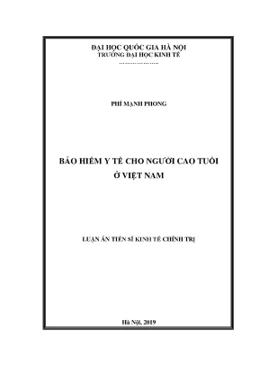 Luận án tiến sĩ bảo hiểm y tế cho người cao tuổi ở việt nam