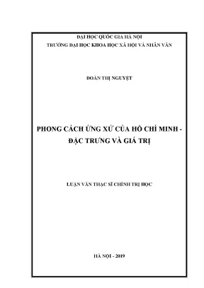 Luận văn thạc sĩ phong cách ứng xử của hồ chí minh đặc trưng và giá trị