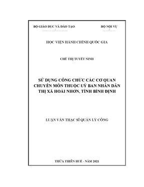 Luận văn thạc sĩ sử dụng công chức các cơ quan chuyên môn thuộc ủy ban nhân dân thị xã hoài nhơn tỉnh bình định