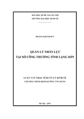 Luận văn thạc sĩ quản lý nhân lực tại sở công thương tỉnh lạng sơn