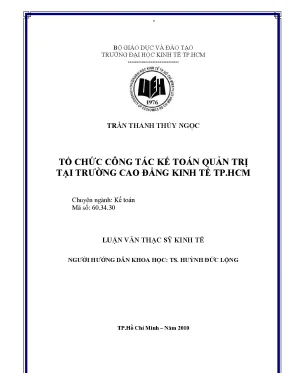 Luận văn thạc sĩ tổ chức công tác kế toán quản trị tại trường cao đẳng kinh tế tphcm luận văn thạc sĩ