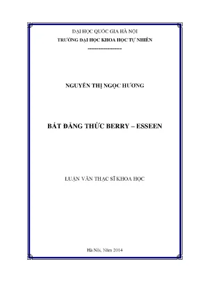 Luận văn thạc sĩ bất đẳng thức berry esseen