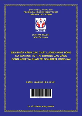Luận văn thạc sĩ hcmute biện pháp nâng cao chất lượng hoạt động cố vấn học tập tại trường cao đẳng công nghệ và quản trị sonadezi đồng nai