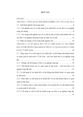 Luận án cơ chế quản lý tài chính đối với hệ thống nhà khách thuộc cơ quan quản lý nhà nước ở việt nam