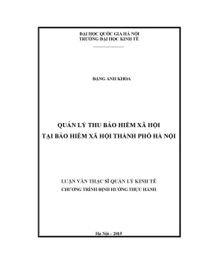 Luận văn thạc sĩ quản lý thu bảo hiểm xã hội tại bảo hiểm xã hội thành phố hà nội