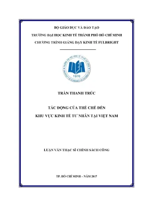 Luận văn thạc sĩ tác động của thể chế đến khu vực kinh tế tư nhân tại việt nam