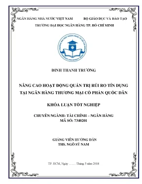 Luận văn thạc sĩ nâng cao hoạt động quản trị rủi ro tín dụng tại ngân hàng thương mại cổ phần quốc dân