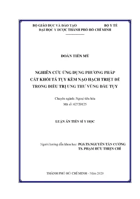 Luận án tiến sĩ nghiên cứu ứng dụng phƣơng pháp cắt khối tá tụy kèm nạo hạch triệt để trong điều trị ung thƣ vùng đầu tụy