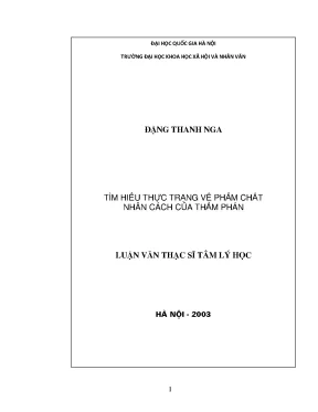 Luận văn thạc sĩ tìm hiểu thực trạng về phẩm chất nhân cách của thẩm phán