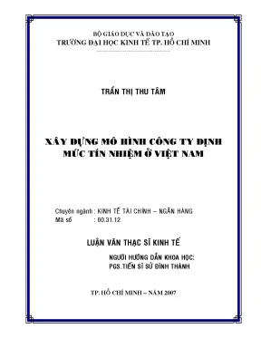 Luận văn thạc sĩ xây dựng mô hình công ty định mức tín nhiệm ở việt nam