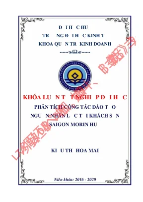 Luận văn tốt nghiệp phân tích công tác đào tạo nguồn nhân lực tại khách sạn saigon morin