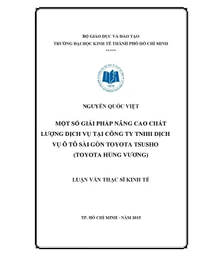 Luận văn thạc sĩ một số giải pháp nâng cao chất lượng dịch vụ tại công ty tnhh dịch vụ ô tô sài gòn toyota tsusho toyota hùng vương