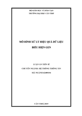 Luận án tiến sĩ mô hình xử lý hiệu quả dữ liệu biểu hiện gen