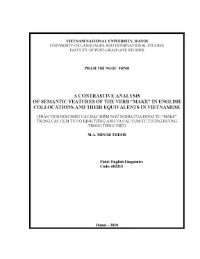Luận văn thạc sĩ a contrastive analysis of sementic features of the verb make in english collocations and their equivalents in vietnamese