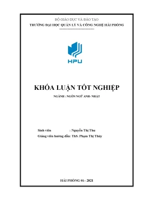 Luận văn tốt nghiệp a study on the extra activities on improving the first year english majored students oral presentation skill at hai phong management and technology university