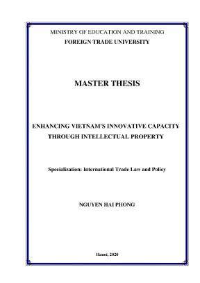 Luận văn thạc sĩ enhancing vietnams innovative capacity through intellectual property