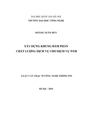 Luận văn thạc sĩ xây dựng khung đàm phán chất lượng dịch vụ cho dịch vụ web