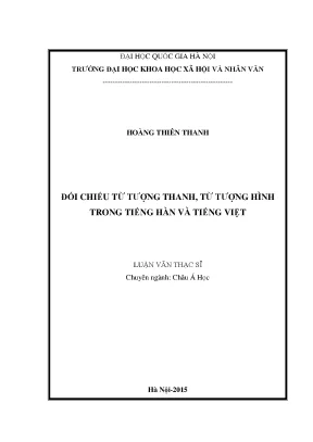 Luận văn thạc sĩ đối chiếu từ tượng thanh từ tượng hình trong tiếng hàn và tiếng việt
