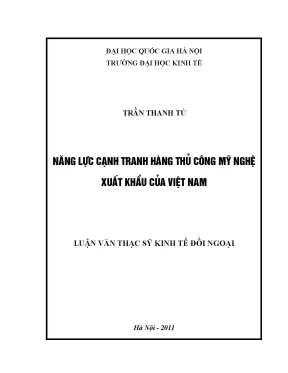 Luận văn thạc sĩ năng lực cạnh tranh hàng thủ công mỹ nghệ xuất khẩu của việt nam