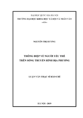 Luận văn thạc sĩ thông điệp về người yếu thế trên sóng truyền hình địa phương