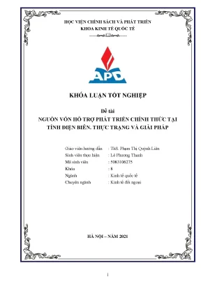 Luận văn tốt nghiệp nguồn vốn hỗ trợ phát triển chính thức tại tỉnh điện biên thực trạng và giải pháp