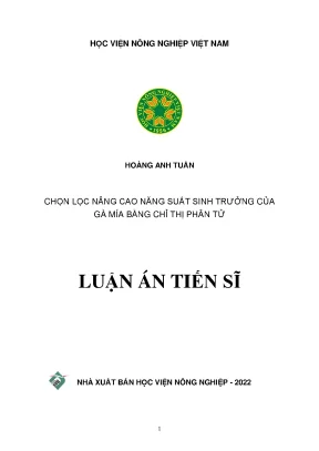 Luận án tiến sĩ chọn lọc nâng cao năng suất sinh trưởng của gà mía bằng chỉ thị phân tử