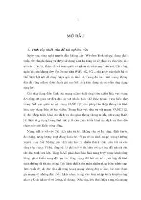 Luận án nâng cao hiệu năng thông lượng và độ công bằng trong mạng không dây ad hoc của chuẩn ieee 802 11 edca