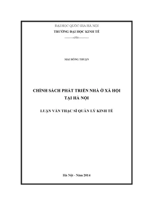 Luận văn thạc sĩ chính sách phát triển nhà ở xã hội tại hà nội