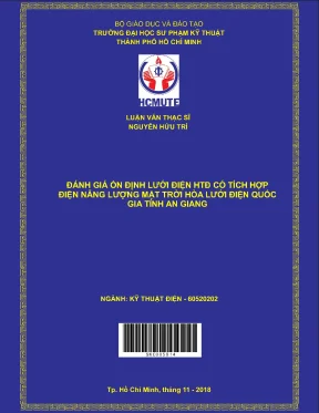 Luận văn thạc sĩ hcmute đánh giá ổn định lưới điện htđ có tích hợp điện năng lượng mặt trời hòa lưới điện quốc gia tỉnh an giang