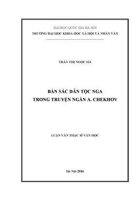 Luận văn thạc sĩ bản sắc dân tộc nga trong truyện ngắn a chekhov