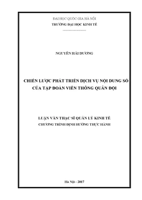 Luận văn thạc sĩ chiến lược phát triển dịch vụ nội dung số của tập đoàn viễn thông quân đội