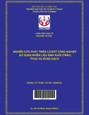Luận văn thạc sĩ hcmute nghiên cứu phát triển lò đốt công nghiệp sử dụng nhiên liệu sinh khối trấu phục vụ nung gạch
