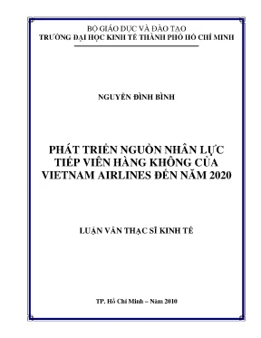 Luận văn thạc sĩ phát triển nguồn nhân lực tiếp viên hàng không của vietnam airlines đến năm 2020