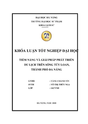 Luận văn tốt nghiệp tiềm năng và giải pháp phát triển du lịch trên sông túy loan thành phố đà nẵng