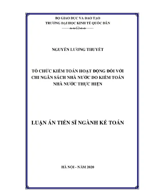 Luận án tiến sĩ tổ chức kiểm toán hoạt động đối với chi ngân sách nhà nước do kiểm toán nhà nước thực hiện