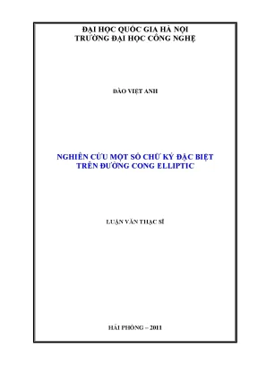 Luận văn thạc sĩ nghiên cứu một số chữ ký đặc biệt trên đường cong elliptic