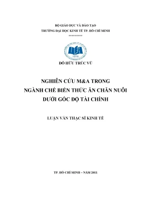 Luận văn thạc sĩ nguyên cứu ma trong ngành chế biến thức ăn chăn nuôi dưới góc độ tài chính luận văn thạc sĩ