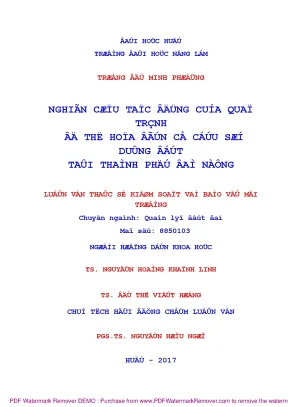 Luận văn thạc sĩ nghiên cứu tác động của quá trình đô thị hóa đến cơ cấu sử dụng đất tại thành phố đà nẵng