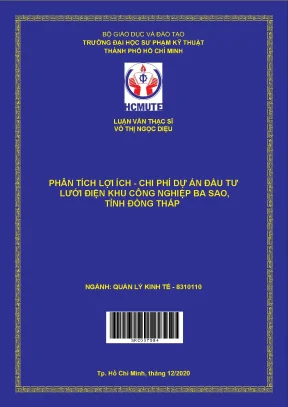 Luận văn thạc sĩ hcmute phân tích lợi ích và chi phí của dự án đầu tư lưới điện khu công nghiệp ba sao tỉnh đồng tháp