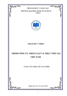 Luận văn thạc sĩ nhóm công ty pháp luật và thực tiễn tại việt nam