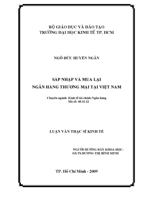 Luận văn thạc sĩ sáp nhập và mua lại ngân hàng thương mại tại việt nam
