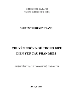 Luận văn thạc sĩ chuyển ngôn ngữ trong biểu diễn yêu cầu phần mềm