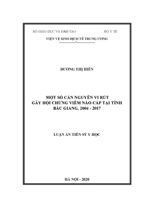 Luận án tiến sĩ một số căn nguyên vi rút gây hội chứng viêm não cấp tại tỉnh bắc giang 2004 2017