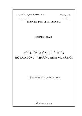 Luận văn thạc sĩ bồi dưỡng công chức của bộ lao động thương binh và xã hội
